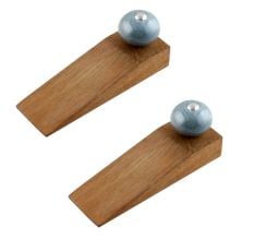 2 Pieces Grey Crackle Ceramic Wooden Door Stopper